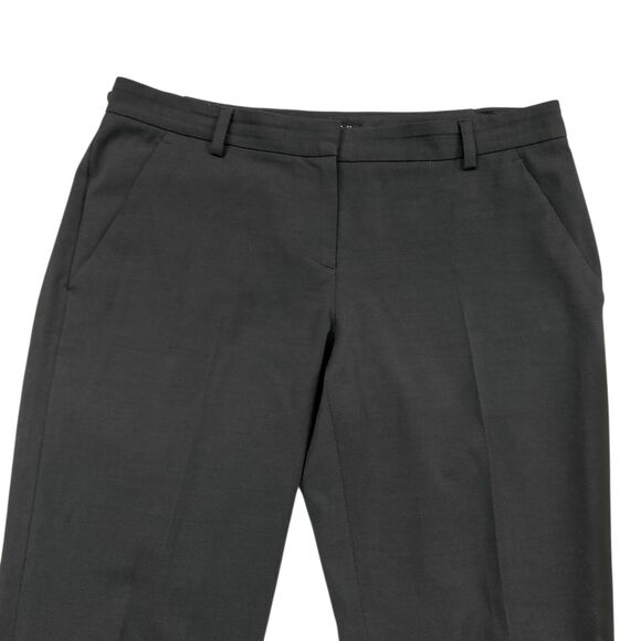 Theory Pants Womens 8 Dark Gray Flat Front Wool Blend Ankle Zip Office Career - Picture 2 of 12